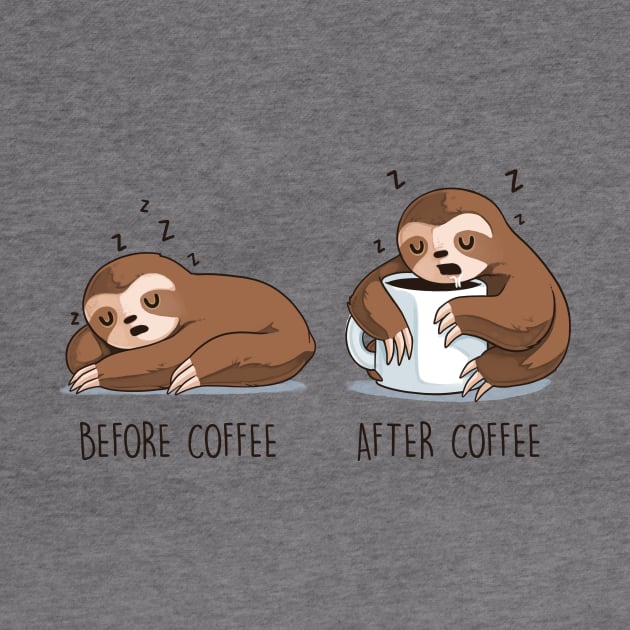 Before and After Coffee (Sloth) by Naolito